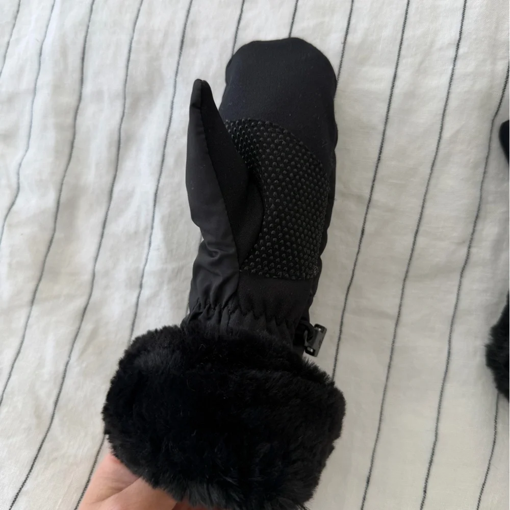 Toddler The North Face Black Faux Fur Cuff Mittens